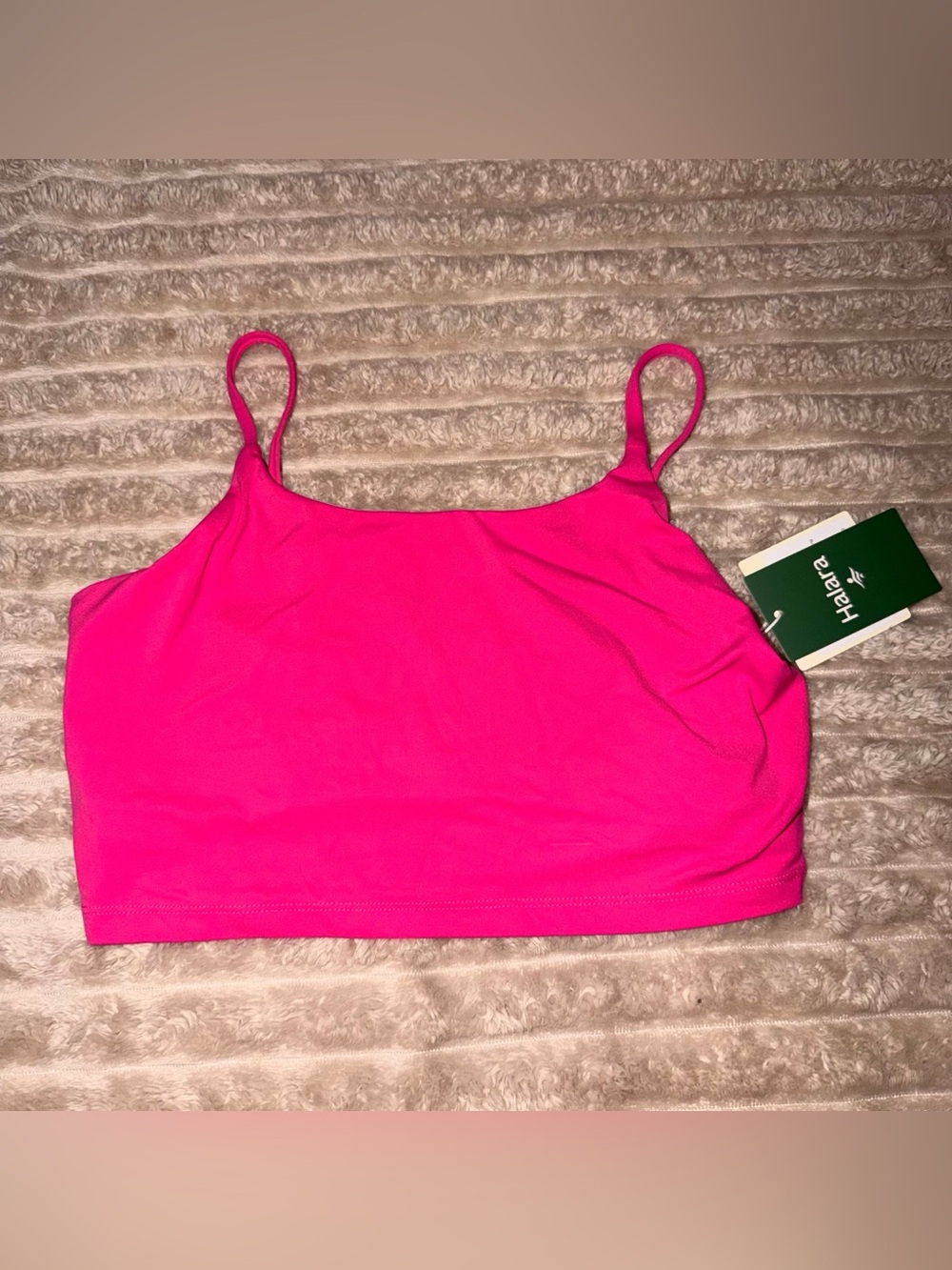 HALARA Neon Pink Slim-Strap Sports Bra
